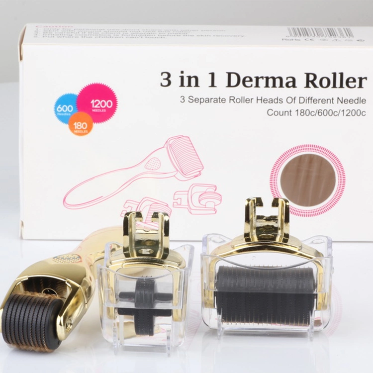 OEM/ODM marca personalizada 3 em 1 Drs Derma Roller para Titânio de aço inoxidável antienvelhecimento 0