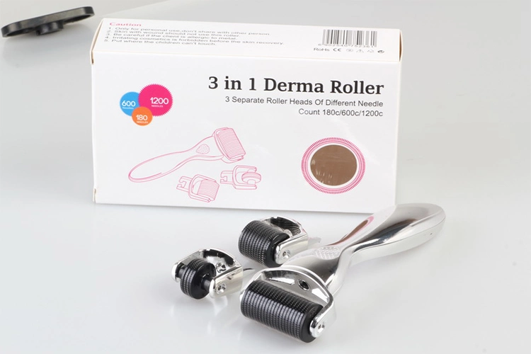 OEM/ODM marca personalizada 3 em 1 Drs Derma Roller para Titânio de aço inoxidável antienvelhecimento 3